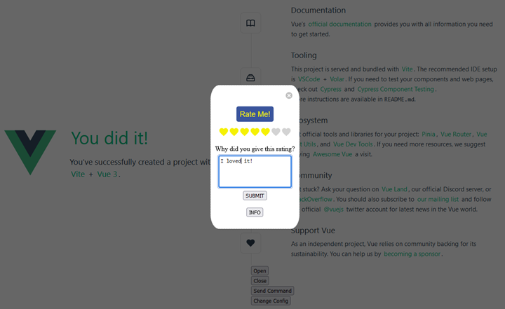 widget running in web page